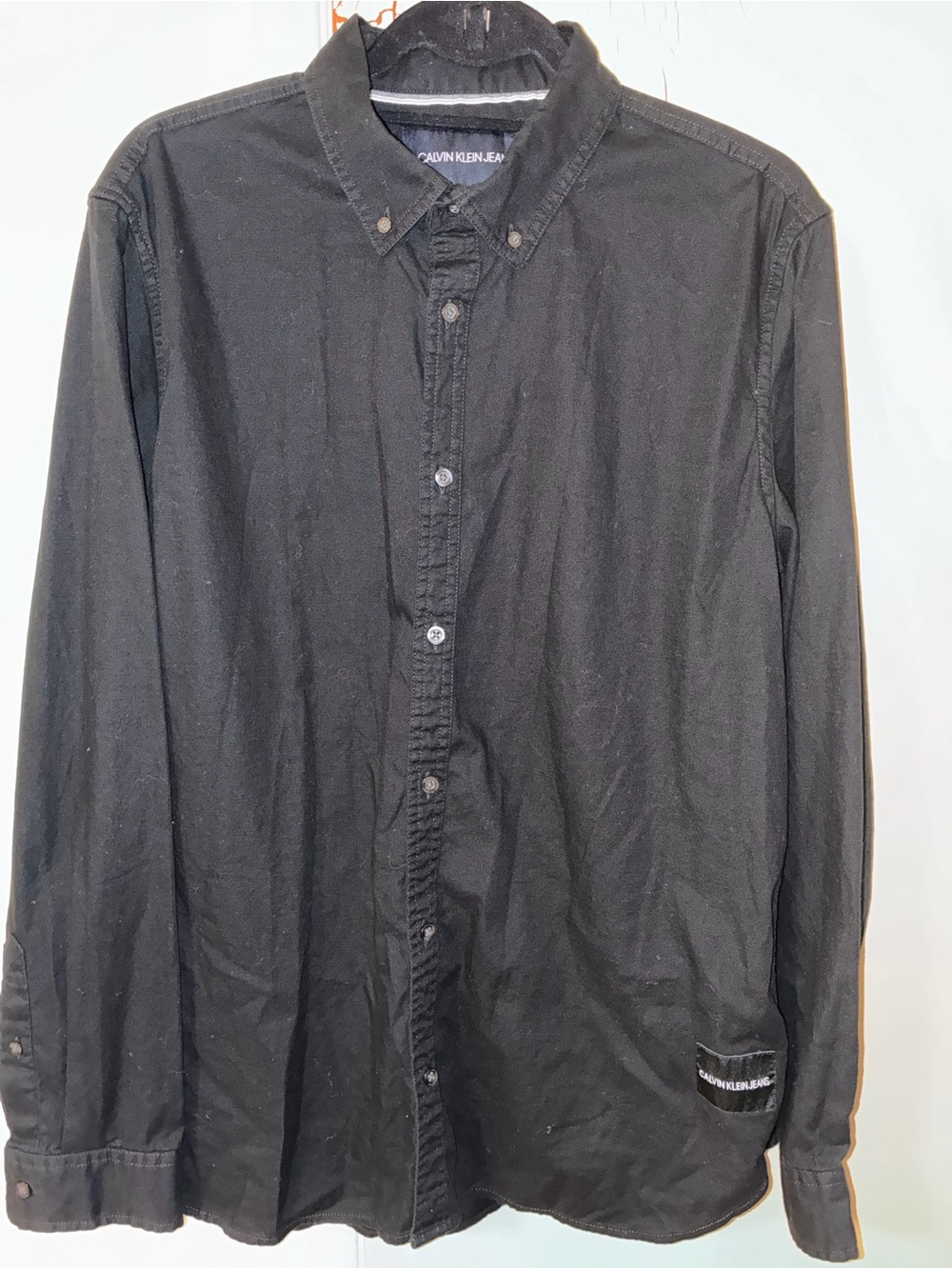 Men’s Calvin Klein Jeans Black Button-Front Shirt 100% cotton